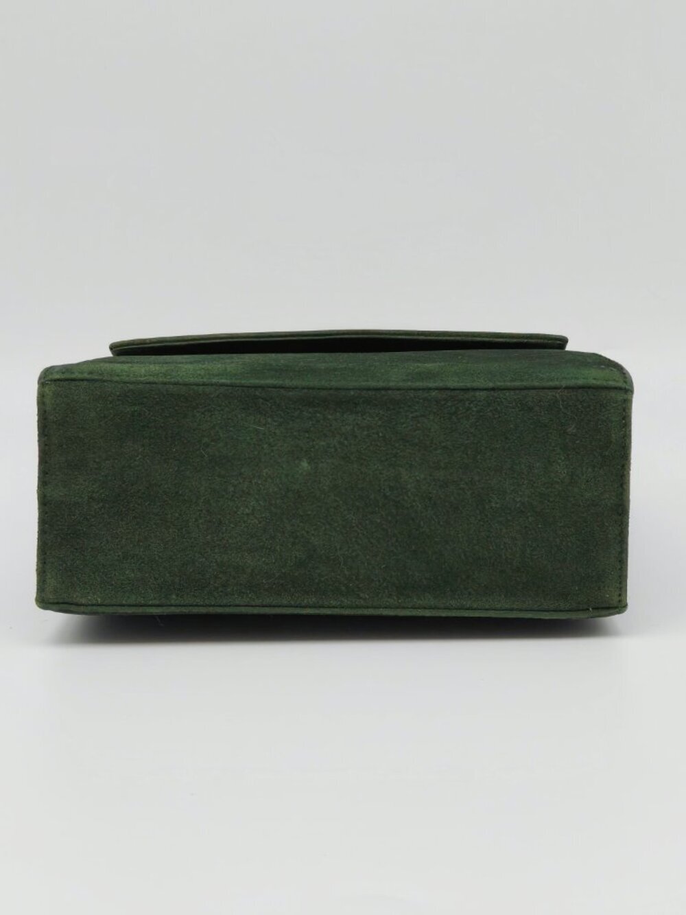 Salvatore Ferragamo Green Suede Crossbody Bag Vara Bow Mini Flap - Picture 10 of 13
